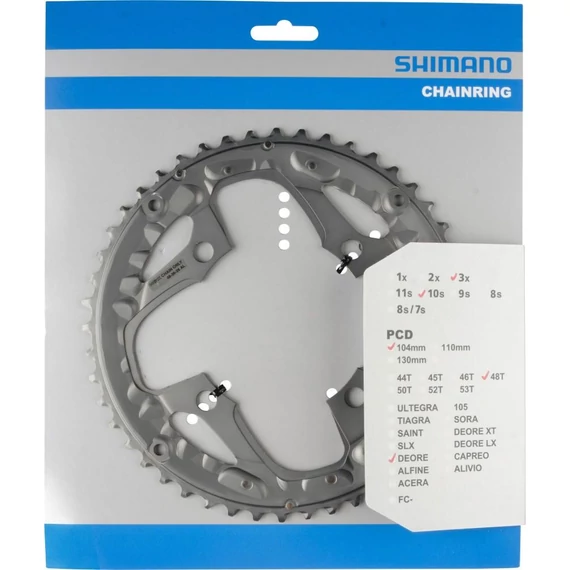 Shimano fc-t611 chainring 48t-al ezüst for chain guard kerékpáros