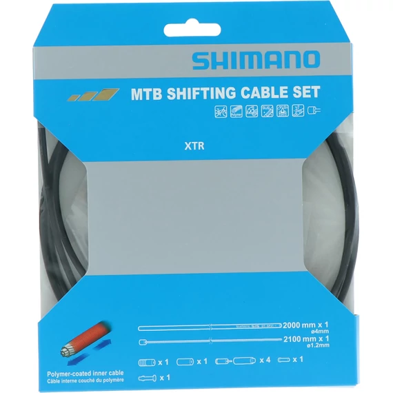 Shimano mtb polymer coated shift cable set for hátsó váltó fekete kerékpáros