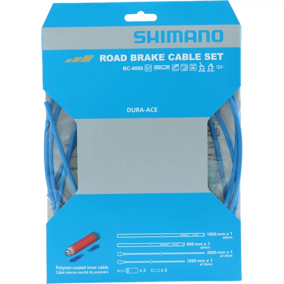 Shimano road brake cable set polymer coated blue bc-9000 kerékpáros
