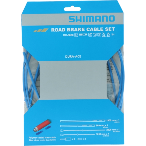 Shimano road brake cable set polymer coated blue bc-9000 kerékpáros