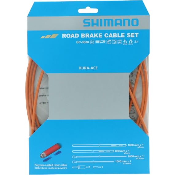 Shimano road brake cable set polymer coated orange bc-9000 kerékpáros