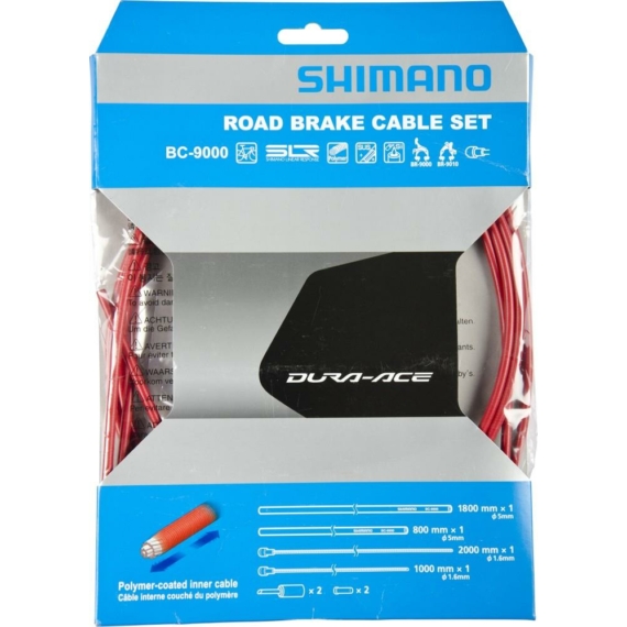 Shimano road brake cable set polymer coated piros bc-9000 kerékpáros