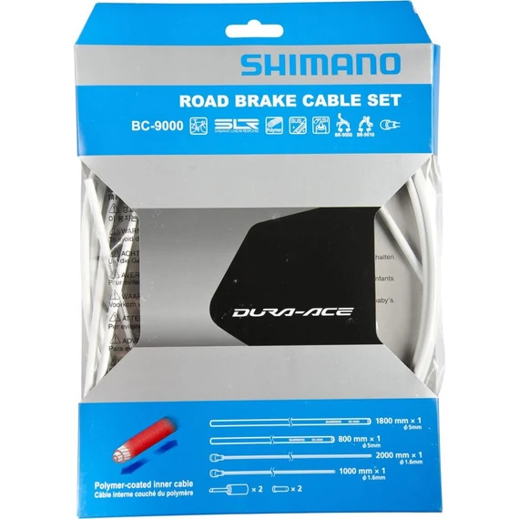 Shimano road brake cable set polymer coated fehér bc-9000 kerékpáros