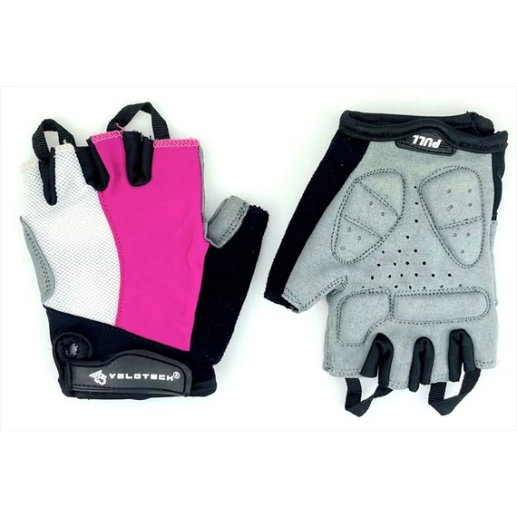 Velotech/Noname Kesztyű gyerek rövid pink 8év kerékpáros