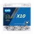 Kép 1/2 - Lánc KMC X10 10 sebességes 1/2x1/128 114L ezüst/fekete kerékpáros