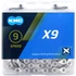 Kép 1/2 - Lánc KMC X9 9 sebességes szürke 1/2x1/128 114L kerékpáros